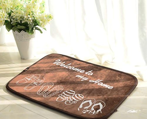 Euhome 20"X30"Non-Slip Doormat Welcome Mat Bedroom Kitchen Bath Area Absorbent Mats Make Your Floor Clean (Coffee)