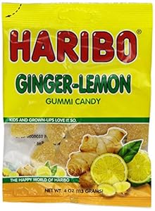 Haribo Gummy Candy, Ginger Lemon, 4-Ounce (Pack of 12)