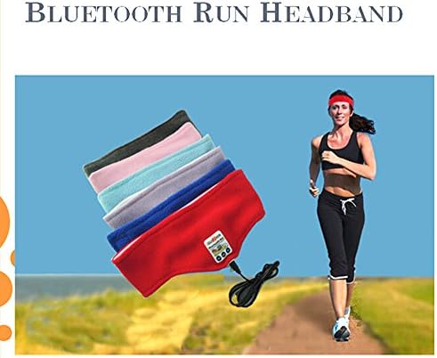 Musicell Bluetooth Sporting Headband Sweatband YOGAband Running Headband Sleep Headphones Bluetooth Sleeping Headset With Microphone for Handsfree Call Answering (Medium Size - One Size Fits Most) (Red)