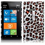 NOKIA LUMIA 900 LEOPARD PU LEATHER BACK COVER CASE, IN QUBITS RETAIL PACKAGING
