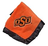 Pickles Embroidered Fleece Baby Blanket with Satin Trim, Oklahoma State University