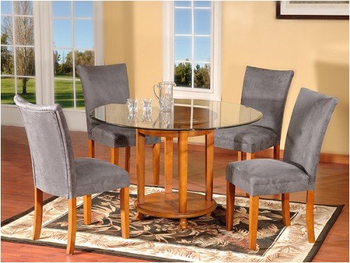 Glass Top Table With Chairs Five Piece Set
