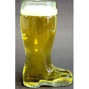 Small German Glass Beer Boot 0.25 Liter
