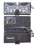 Loungefly Skull Bandana Design Black Checkbook Wallet