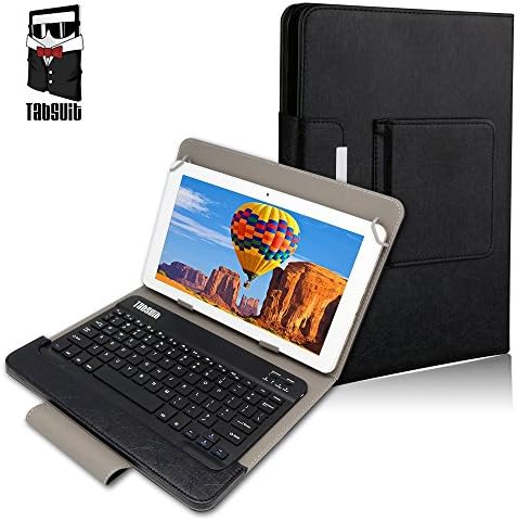 Tabsuit 8'' Keyboard Case - Ultra Slim SmartShell Stand Cover with Magnetically Detachable Wireless Bluetooth Keyboard for Dragon Touch 8 inch Tablet and more 8'' Tablet PC