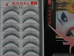 Model 21 Lashes High End No. 44 False Fake Eyelashes 10 Pairs of 100% Human Hair Lashes