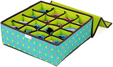 Zebratown Storage Boxes 8 Cell Box Organizer To Organize Undergarments - Underwear, Bra, Socks, Tights, Ties, Scarves, Baby Clothes Compartment (Green)