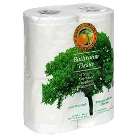 Earth Friendly Products Bathroom Tissue, Unscented, 2-ply, 175 Sheets, 4-Count Packages (Pack of 24)