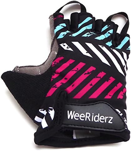 ZippyRooz Toddler & Little Kids Bike Gloves for Balance and Pedal Bicycles (Formerly WeeRiderz) For Ages 1-6 Years Old. 4 Designs for Boys & Girls (Geometric, Little Kids Large (5-6))