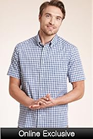 XXXL Blue Harbour Pure Cotton Grid Checked Shirt