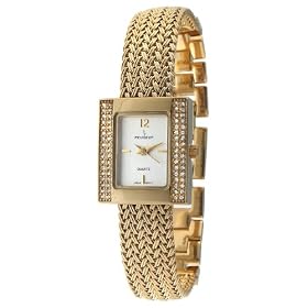 Peugeot Women's Gold-Tone Swarovski� Crystal Accented Mesh Bracelet Watch #766G
