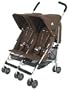 Maclaren Twin Triumph Stroller, Coffee and Silver