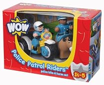 WOW Toys Police Patrol Riders Push Along Police Bike with Ride-on Horse