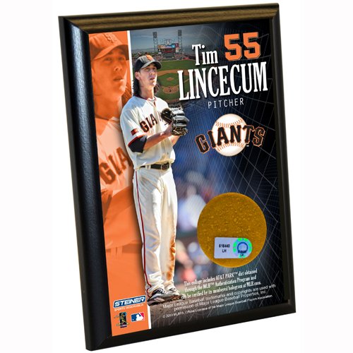MLB San Francisco Giants Tim Lincecum 4-by-6-Inch Dirt Plaque