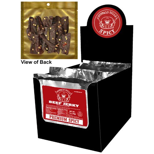 Buffalo Bills 1oz Premium Spicy Beef Jerky Packs (12 beef jerky packs per box) by Buffalo Meat