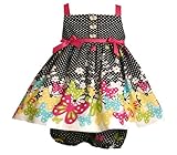 Bonnie Jean Baby/Infant Girls 3M-9M 2-Piece BLACK WHITE POLKADOT BUTTERFLY BORDER Spring Summer Party Dress