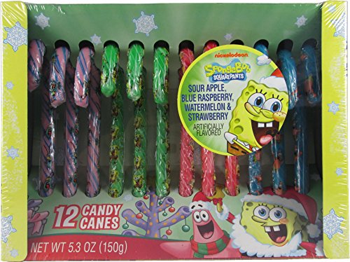 Nickelodeon Spongebob Squarepants 12 Candy Canes Food, Beverages Tobacco Food Items Gum Chocolate