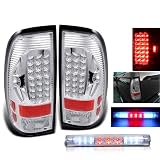 Eautolight Ford F150 F-150 Xl XLT Base Extended Standard Cab Pickup Tail Light Chrome + F 150 Third 3rd Led Brake Light Chrome