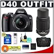 Nikon D40 Digital SLR Camera with 18-55mm f/3.5-5.6G ED II AF-S DX Lens and Nikon AF-S 55-200mm f/4-5.6G ED DX VR Zoom-Nikkor Lens + 4GB (SD) Card