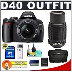Nikon D40 Digital SLR Camera with 18-55mm f/3.5-5.6G ED II AF-S DX Lens and Nikon AF-S 55-200mm f/4-5.6G ED DX VR Zoom-Nikkor Lens + 4GB (SD) Card
