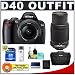 Nikon D40 Digital SLR Camera with 18-55mm f/3.5-5.6G ED II AF-S DX Lens and Nikon AF-S 55-200mm f/4-5.6G ED DX VR Zoom-Nikkor Lens + 4GB SecureDigital (SD) Card