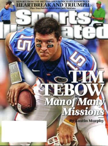 Sports Illustrated July 27 2009 Tim Tebow/University of Florida on Cover, British Open, Carl Crawford/Tampa Bay Devil Rays, Ron Artest/L.A. Lakers, Michigan State Basketball, Jack Nicklaus on Tom Watson