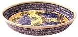 Bunzlauer Polish Pottery 351-DU8 Oval Baker, Blue with Yellow, White and Green