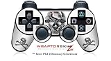 Sony PS3 Controller Skin Chrome Skull on White