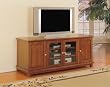 Antique Cherry 66" Wide Video Console with 5mm Tempered Glass By Powell Furniture