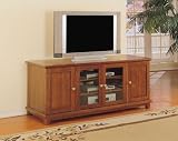 Antique Cherry 66 Wide Video Console with 5mm Tempered Glass By Powell Furniture