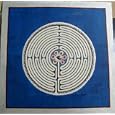 Labyrinth Painting Collage - Mystic Blue Lunations
