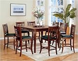 Dark Cherry Counter Height Table With Lazy Susan