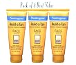 Neutrogena Build A Tan Gradual Sunless Tanning For Face SPF 15 2.5 Fl oz Pack of 3