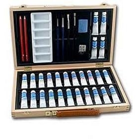 Reeves  35 pce Superior Watercolour Artist Set in Wooden Case