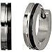 Black Silver Tone Stainless Steel Center Grooved Huggie Hoop Earrings