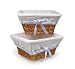 Badger Basket Honey Wicker Nursery Basket with White Waffle Liner and 4 Ribbons Set of Two