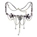 Purple Floral Necklace Rhinestones
