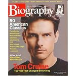 Biography Magazine December 2001 - Tom Cruise, Alfred Nobel, American Classics book cover