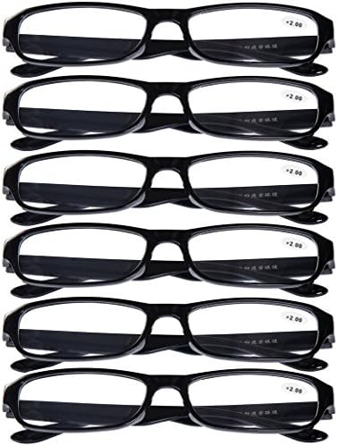 6 PRS of Southern Seas Stylish Black +4.50 Reading Glasses Mens Womens Flexible Spectacles