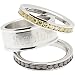 LogoArt Pittsburgh Steelers Crystal Stacked Ring Set of 3