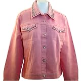 Christine Alexander Pink Colored Denim and Spandex Jacket Accented with Swarovski Crystals... by Christine Alexander