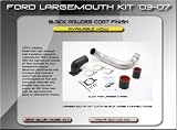 03-07 LargeMouth Stock Replacement Kit Powdercoat Black Finish (hose black) Ford Intake Manifold by CFM PLUS - The CFM + intake manifold flows 44% more than stock - proven to flow more air than the banks high ram intake and ats inake manifold.