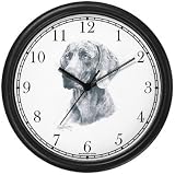 Weimaraner Dog (MS) Wall Clock by WatchBuddy Timepieces (Black Frame)