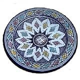 Image Moroccan Handmade 9-inch Multicolor Blue and White Small Plate,by Treasures of Morocco