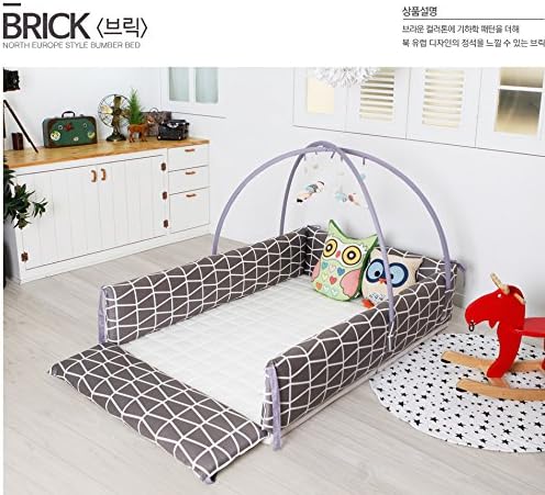 Maming Baby Bumper Bed Crib Bumper with Bed Sheet (Brick)