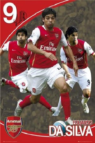 1art1 40183 Fu&szlig;ball - Arsenal, Eduardo Alves Da Silva 07/08 Poster 91 x 61 cm