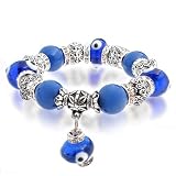 Bling Jewelry CZ Filigree Blue Bead Evil Eye Charm Stretch Bracelet 6 in. 51GDrvGE2 L. SL160 Bling Jewelry CZ Filigree Blue Bead Evil Eye Charm Stretch Bracelet 6 in.