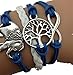susenstone Women Handmade Charms Tree Elephant Knit Leather Rope Chain Bracelet Gift