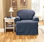 Blue Jeans T-Cushion Chair Slipcover - Denim