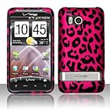 Rubberized Pink Black Leopard Snap on Design Case Hard Case Skin Cover Faceplate for HTC Thunderbolt 4g 6400